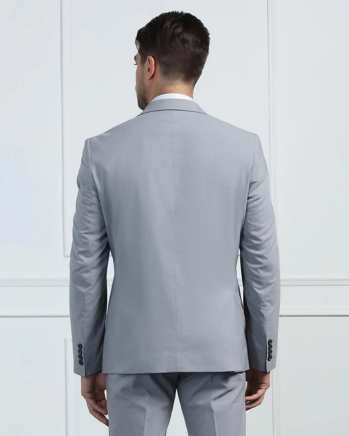 Two Piece Grey Textured Formal Suit - Pax - Image 3