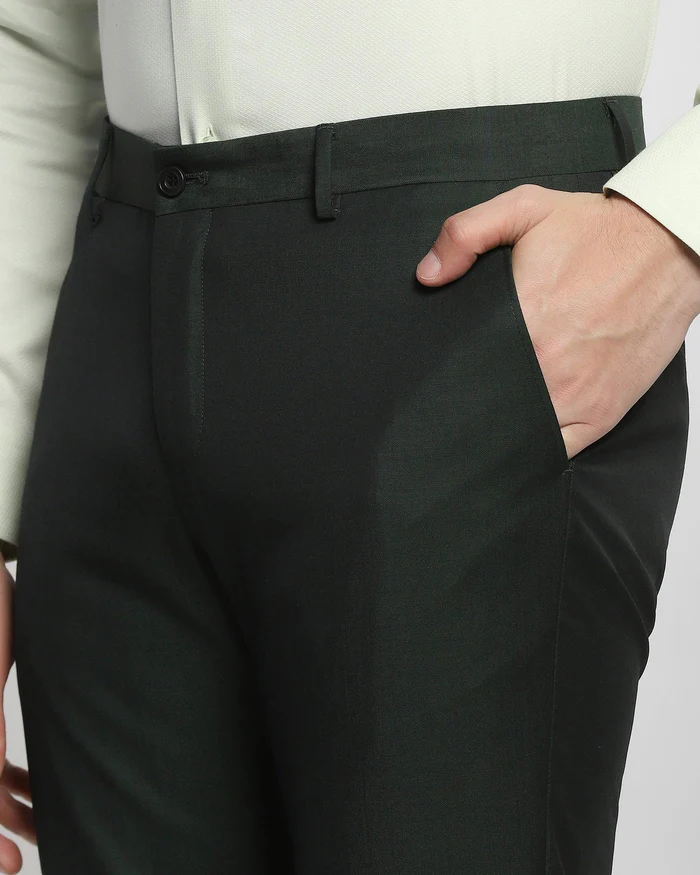 Luxe Three Piece Green Solid Formal Suit - Cyprus - Image 5