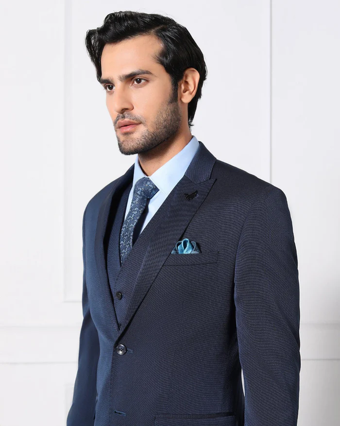 Must Haves Three Piece Midnight Navy Solid Formal Suit - Jaguar - Image 2