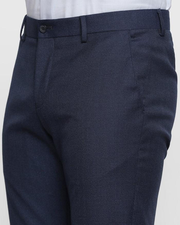 Tuxedo Two Piece Navy Textured Formal Suit - Ezra - Image 7